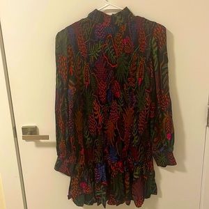 Farm Rio High Neck Long Sleeve Dress